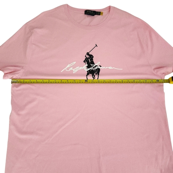 POLO RALPH LAUREN Pink Signature Logo T-Shirt classic fit XL - Picture 7 of 9